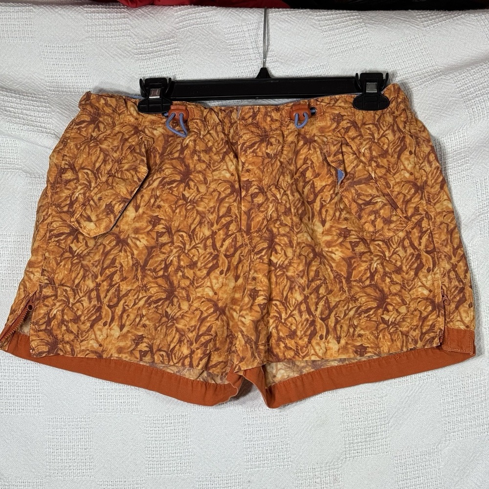 American‎ Eagle Women's Orange Camouflage Draw String Waist Shorts Size 8